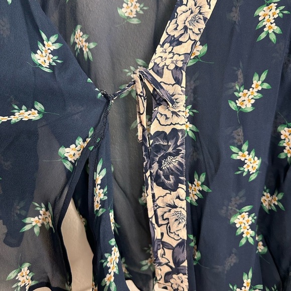 Johnny Was Floral Sheer Kimono Cardigan Large - Picture 3 of 6